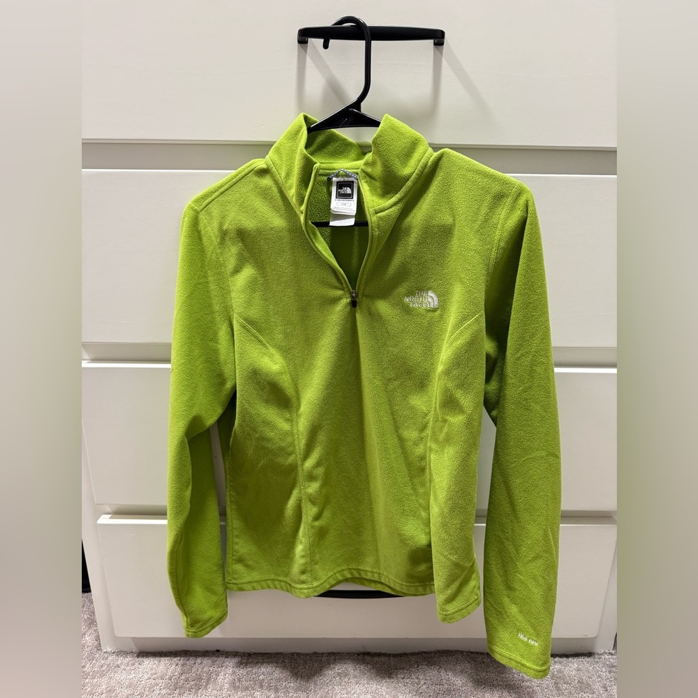 The North Face Women's Lime Green Quarter-Zip Fleece Pullover